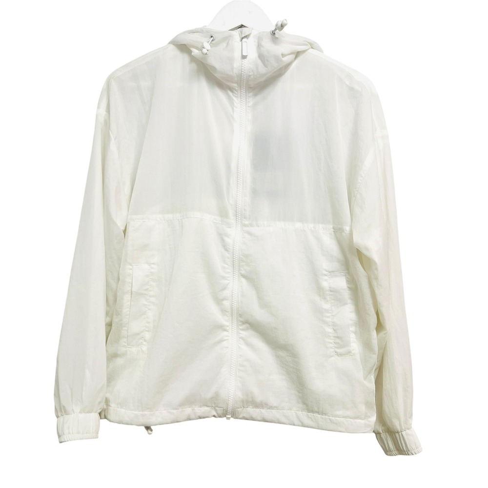 Peach Mitsu Jacket‎ Women XXS White New Hooded Windbreaker Sporty Streetwear